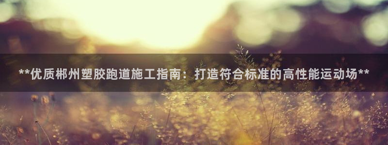 红足1世足球网址：**优质郴州塑胶跑道施工指南：打造符合标准的高性能运动场**