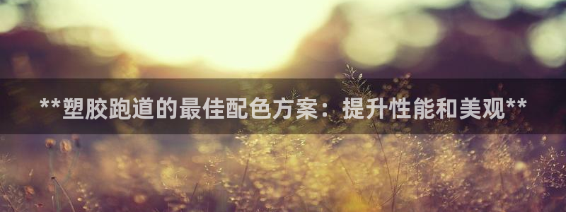 红足一1世66814新宝：**塑胶跑道的最佳配色方案：提升性能和美观**